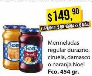 Supermercados Damesco Mermeladas regular durazno ciruela damasco o naranja noel oferta
