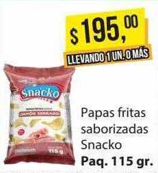 Supermercados Damesco Papas fritas saborizadas snacko oferta