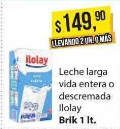 Supermercados Damesco Leche larga vida entera o descremada ilolay oferta