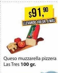 Supermercados Damesco Queso muzzarella pizzera las tres oferta