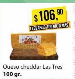 Supermercados Damesco Queso cheddar las tres oferta