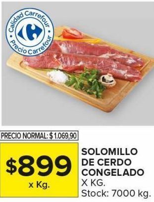 Carrefour Maxi Solomillo de cerdo congelado kg oferta