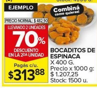 Carrefour Maxi Bocaditos de espinaca 400g oferta
