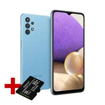 Garbarino Celular smartphone 6,5" samsung galaxy a32 4gb 128gb x azul + memoria microsd kingston 32gb oferta