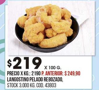 Langostino pelado rebozado