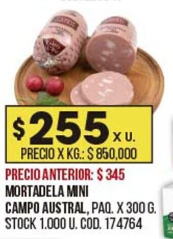 Coto Mortadela mini campo austral oferta