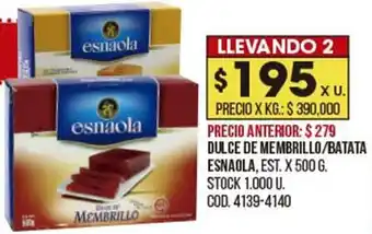 Coto ESNAOLA dulce de membrillo/batata oferta