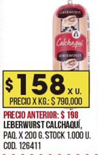 Coto Leberwurst calchaqui oferta