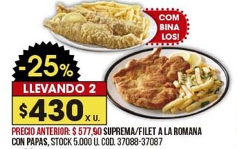 Coto Suprema/filet a la romana con papas oferta