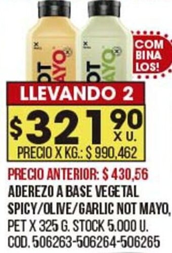 Coto Aderezo a base vegetal spicy / olive / garlic not mayo oferta