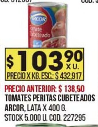 Coto ARCOR tomates peritas cubeteados oferta