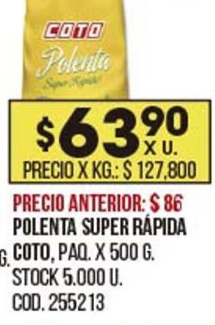 Coto COTO polenta super rápida oferta