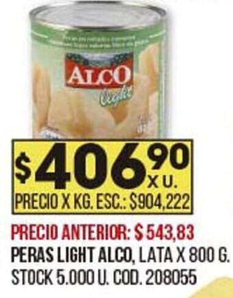 Coto ALCO peras light oferta