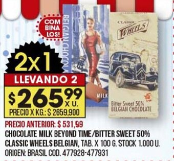 Coto Chocolate milk beyond time/bitter sweet 50% classic wheels belgian oferta