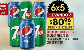 Coto Gaseosa pepsi/7 up oferta