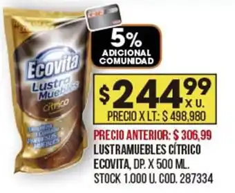 Coto ECOVITA lustramuebles citrico oferta