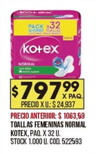 Coto KOTEX toallas femeninas normal oferta
