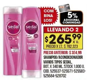 SEDAL shampoo/acondicionador varios tipos