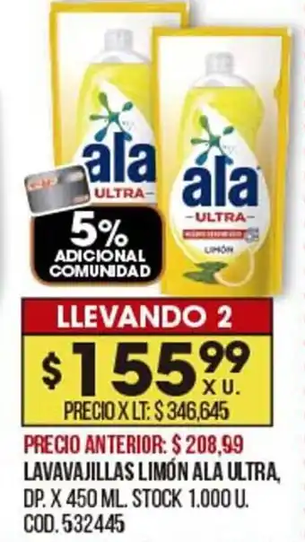 Coto ALA ULTRA lavavajillas limón oferta