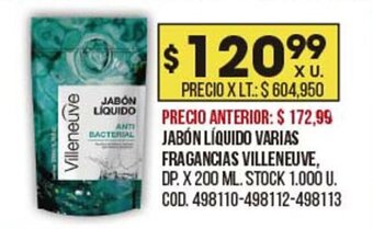 Coto Jabón liquido varias fragancias villeneuve oferta
