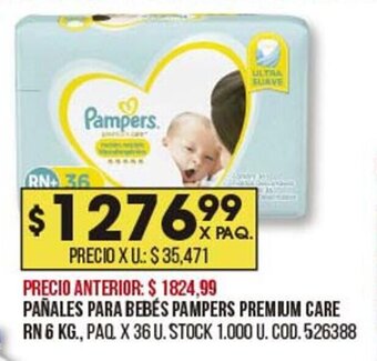 Coto Pañales para bebés pampers premium care RN 6 KG oferta