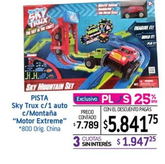 La Anonima PISTA sky trux c/1 auto c/montaña "motor extreme" oferta