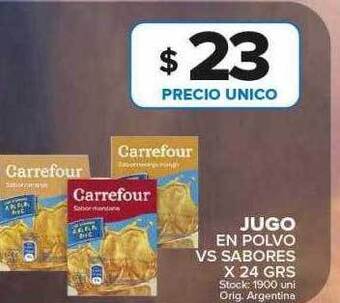 Carrefour Maxi Jugo en polvo vs sabores oferta