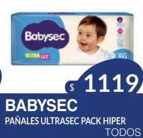 Masivos Babysec pañales ultrasec pack hiper oferta