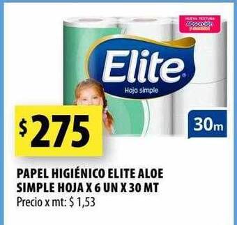Punto Mayorista Papel higiénico elite aloe simple hoja oferta