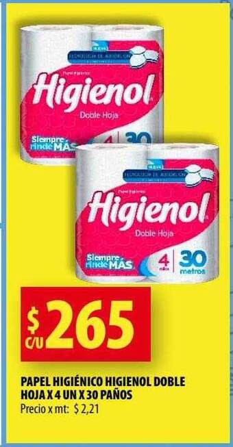 Punto Mayorista Papel higiénico higienol doble hoja oferta