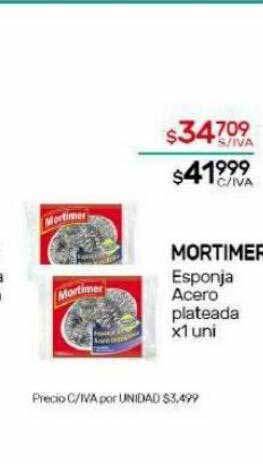 Nini Mayorista Mortimer esponja acero plateada oferta