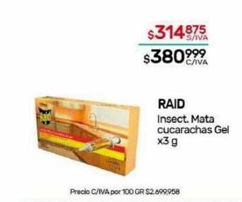 Nini Mayorista Raid insect mata cucarachas gel oferta
