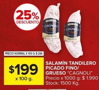 Carrefour Maxi Salamín tandilero picado fino/grueso cagnoli x 100g oferta