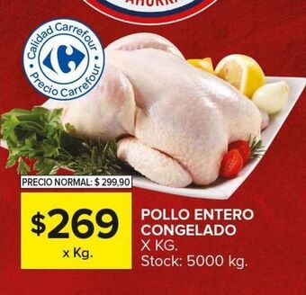 Carrefour Maxi Pollo entero congelado x kg oferta