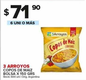 Carrefour Maxi 3 arroyos copos de maiz bolsa oferta