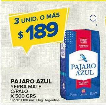 Carrefour Maxi Pajaro azul yerba mate c palo oferta