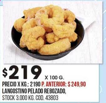 Coto Langostino pelado rebozado oferta