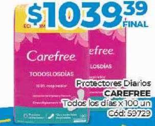 Diarco Protectores diarios carefree todos los dias oferta