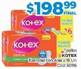 Diarco Toallas kotex esencial con alas oferta