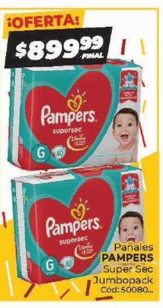 Diarco Pañales pampers super sec jumbopack oferta