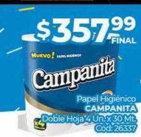 Diarco Papel higiénico campanita doble hoja oferta