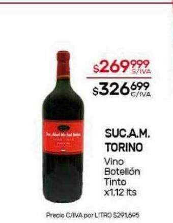 Suc a.m. torino vino botellón tinto