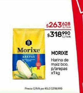 Nini Mayorista Morixe harina de maiz bco p arepas oferta
