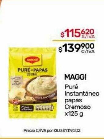 Nini Mayorista Maggi puré instantáneo papas cremoso oferta