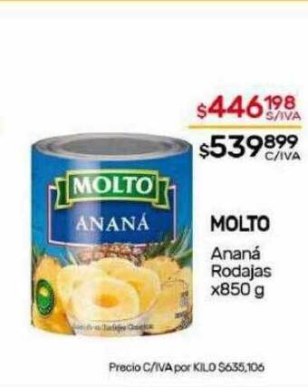 Nini Mayorista Molto ananá rodajas oferta