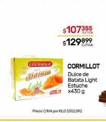 Nini Mayorista Cormillot dulce de batata light estuche oferta