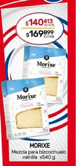 Nini Mayorista Morixe mezcla para bizcochuelo vainilla oferta
