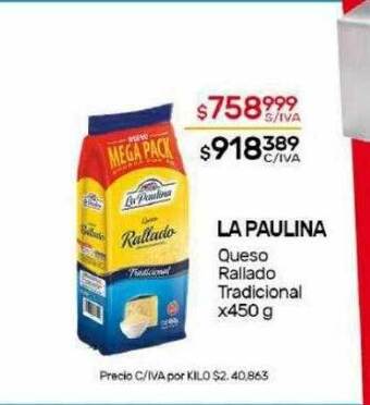 Nini Mayorista La paulina queso rallado tradicional oferta