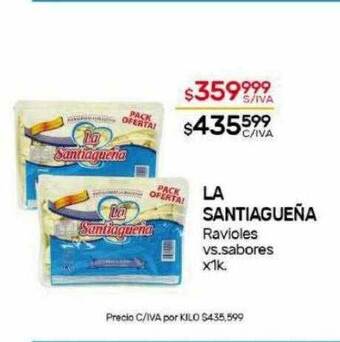 Nini Mayorista La santiagueña ravioles vs. sabores oferta