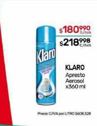 Nini Mayorista Klaro apresto aerosol oferta
